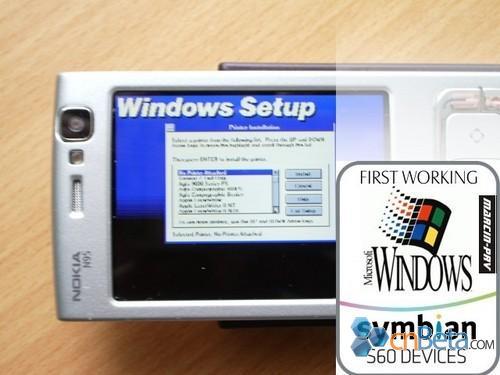 玩家再挑战n95运行win98   继之前国外玩家在诺基亚n95上运行windows